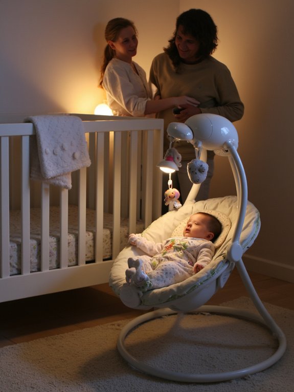 comfortable baby swings nightlight