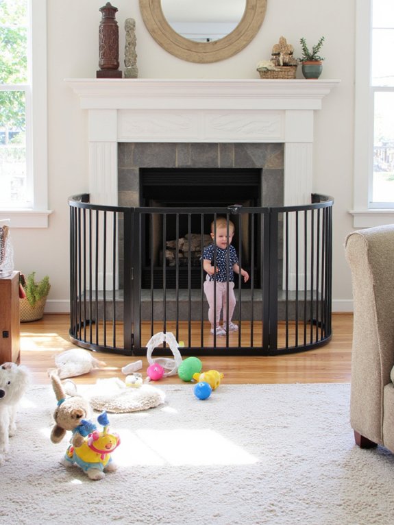 fireplace safety gate installation