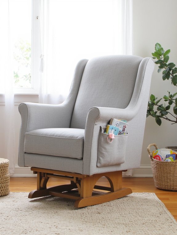 Top Nursery Gliders With Handy Side Storage Pockets. Gliders & Rocking Chairs
