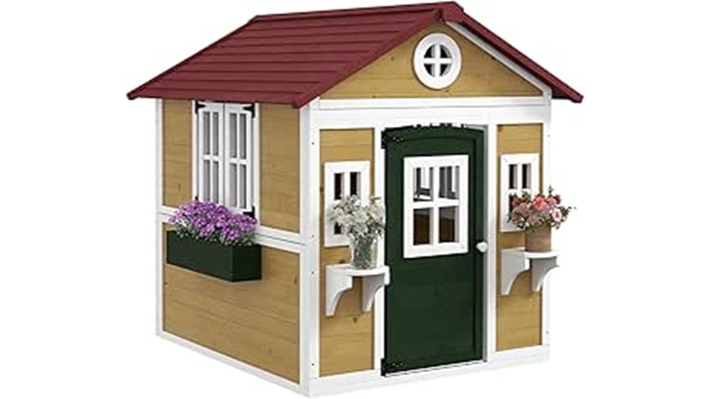 outsunny outdoor kids playhouse