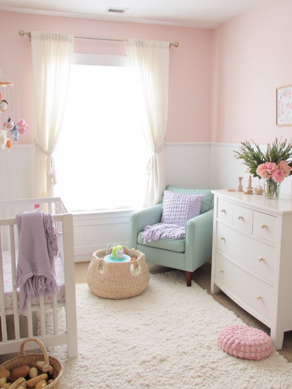 pastel accents enhance nursery