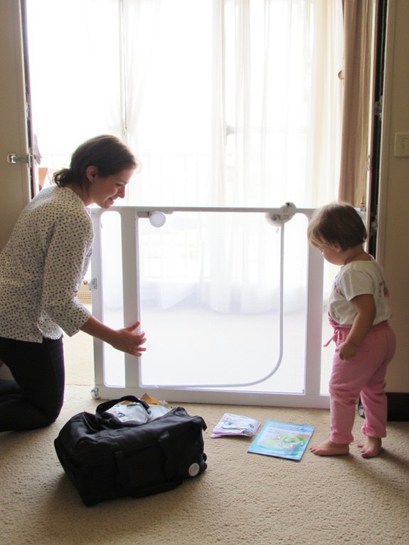 portable baby gate setup