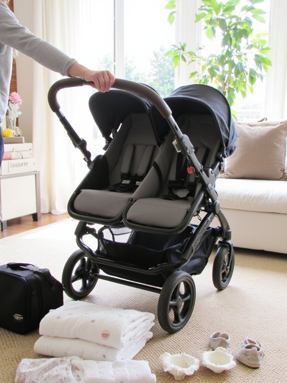 prepare double stroller safely