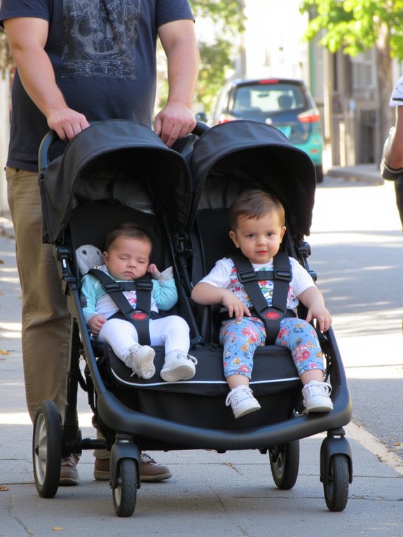 safe double stroller features