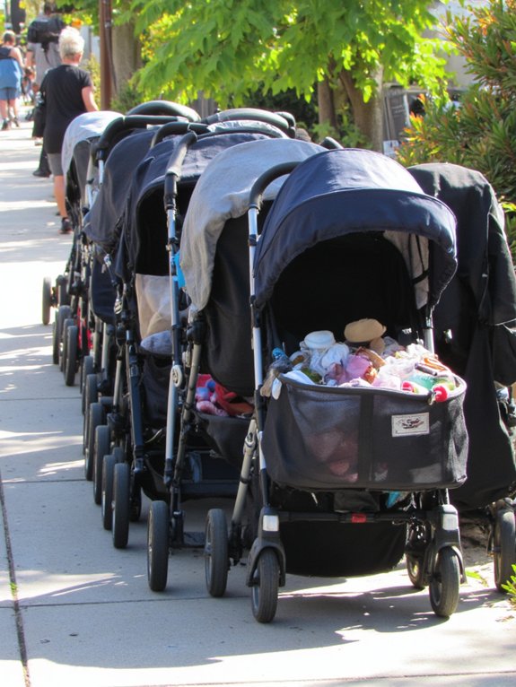 spacious storage for strollers