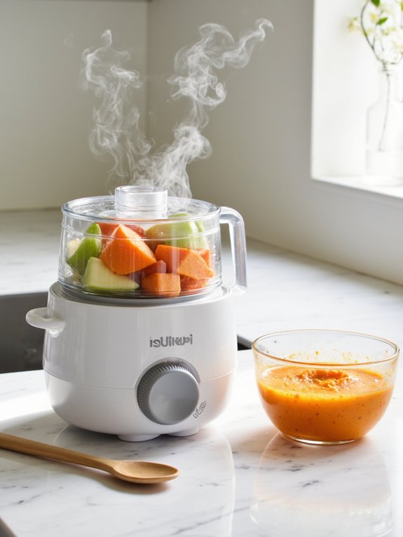 steaming fruits and vegetables