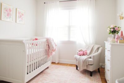 stylish white nursery decor