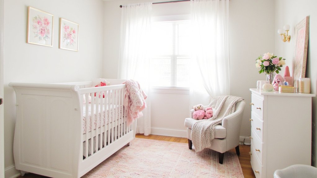 stylish white nursery decor