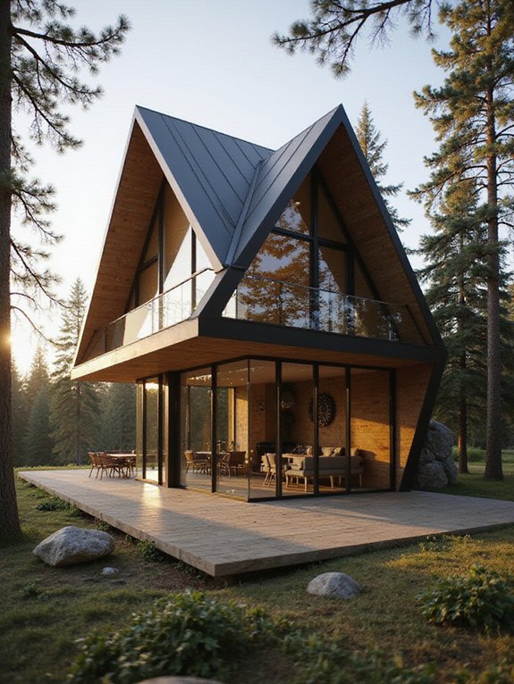 triangular glass house components